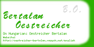 bertalan oestreicher business card